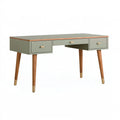 Scrivania 120 x 60 x 75 cm in legno verde salvia con 3 cassetti - stile moderno