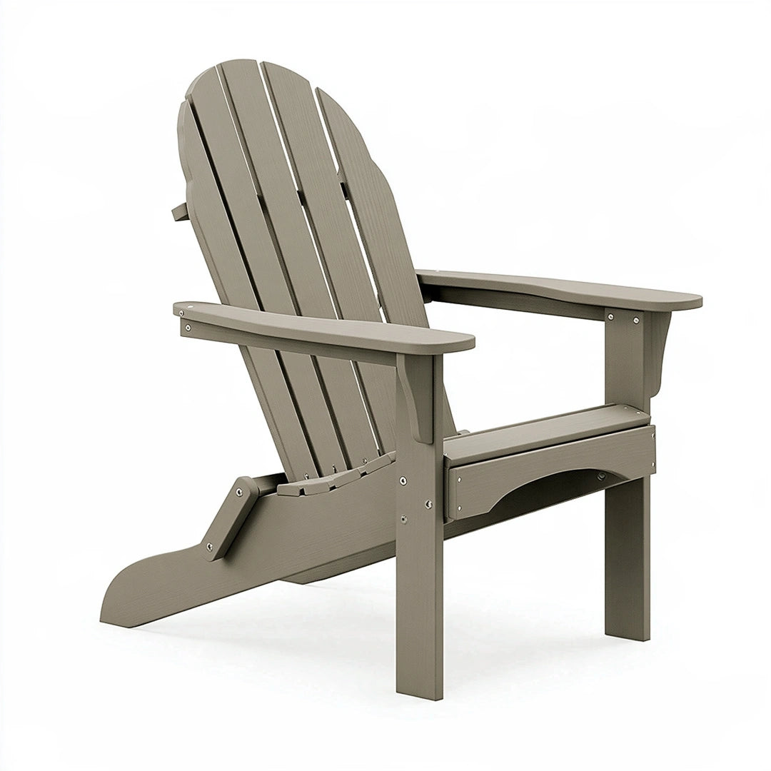 Sedia Adirondack da esterno 83 x 76 x 98 cm in materiale sintetico grigio tortora con braccioli