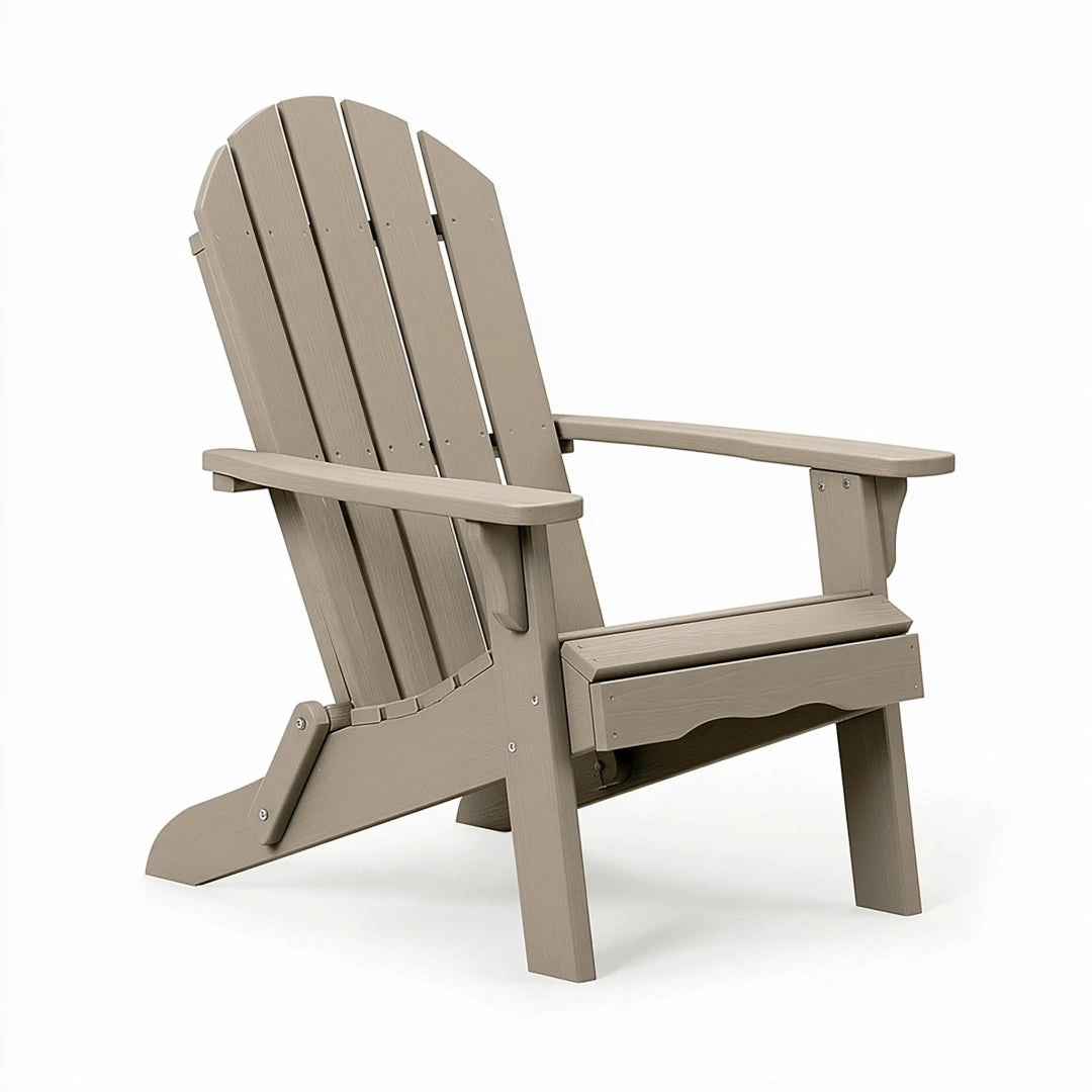 Sedia Adirondack pieghevole 82 x 78 x 98 cm in polietilene grigio tortora per esterno