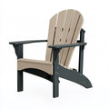 Sedia Adirondack da giardino 83 x 76 x 98 cm in plastica nero/tortora con schienale inclinato