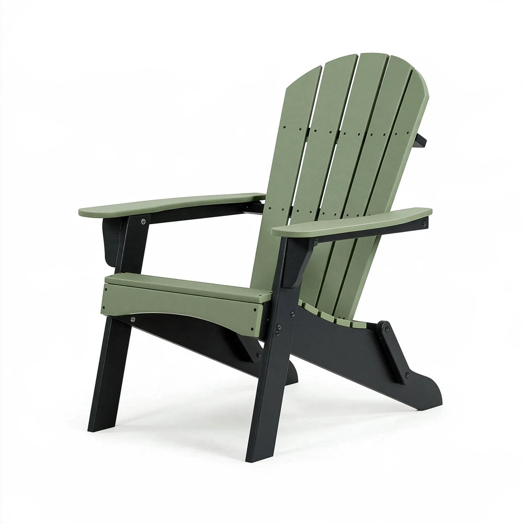 Sedia da giardino Adirondack 83 x 76 x 95 cm in polietilene verde oliva pieghevole