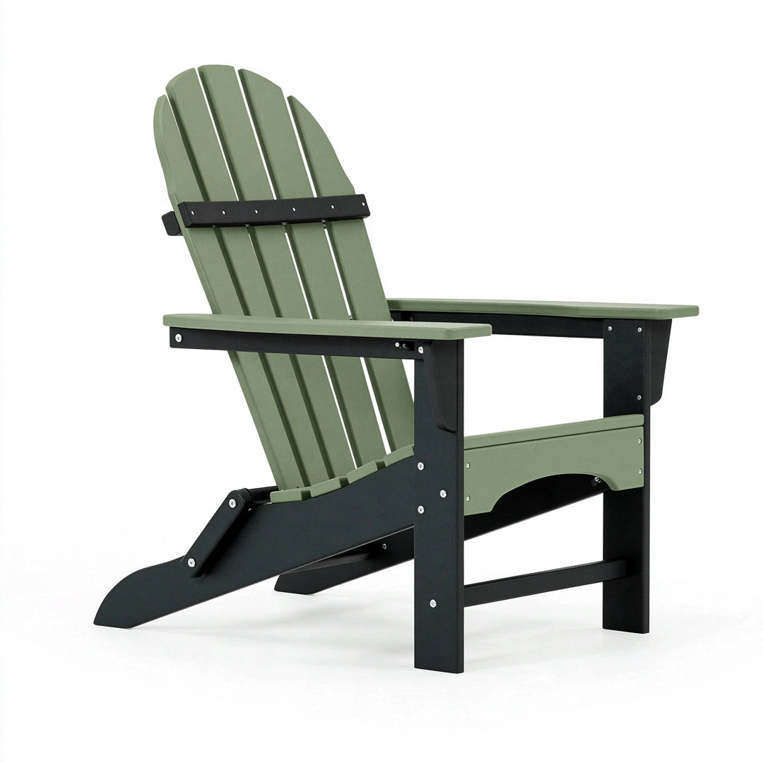Sedia Adirondack 78x83x98 cm in plastica verde e nera per esterno