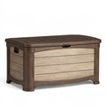 Baule contenitore 120 x 60 x 65 cm in plastica marrone - stile classico per esterno