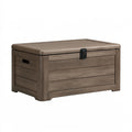 Cassapanca contenitore 120 x 55 x 60 cm in resina marrone - effetto legno con coperchio